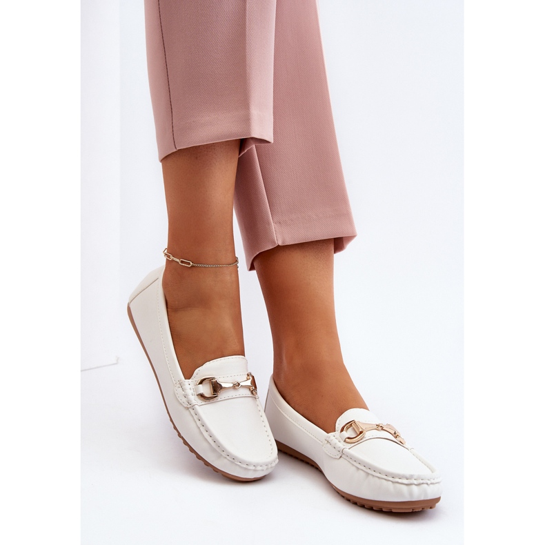 Naisten klassiset Eco-nahkaiset mokasiinit, valkoinen Demese 2