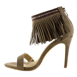 Khaki etniset hapsut sandaalit 1