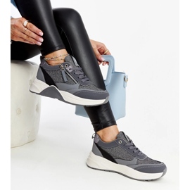 Harmaat kiiltävät tennarit Makda-alustalla 2