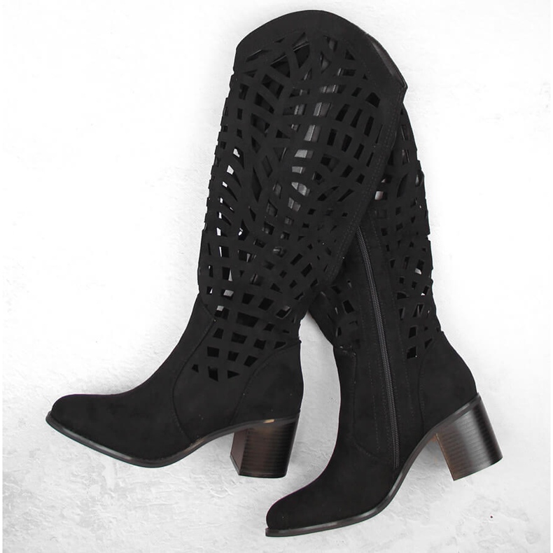 Naisten mustat harjakattoiset saappaat Jezzi RMR2337-6 1