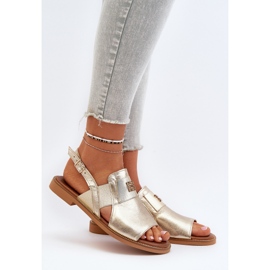 Zazoo 40385 naisten nahkasandaalit kultaa kultainen 2