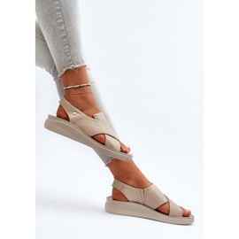 Zazoo 40392 Naisten nahkasandaalit, beige 8