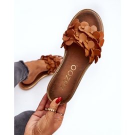 Zazoo 40381 naisten nahkaiset varvastossut, joissa on tasainen kantapää, ruskea 1