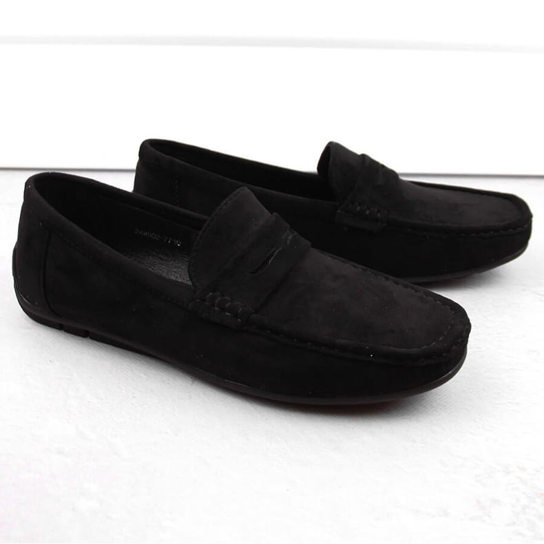 News Mokkakengät, miesten slip-on-loaferit, musta Unisoft 7710 2