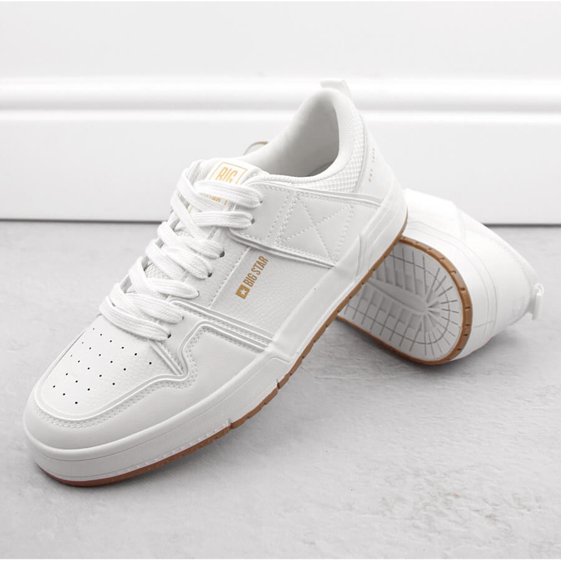 Valkoiset miesten urheilukengät Big Star NN174093 valkoinen 1