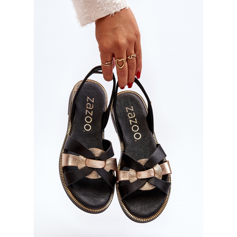 Zazoo 40382 naisten sandaalit, nahka, musta 2
