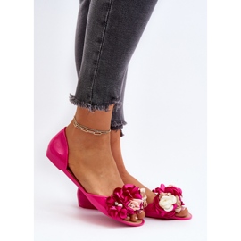 Naisten kumiballerinat kukilla Fuchsia Junikla vaaleanpunainen 2