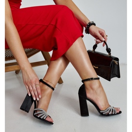 Zrinkan mustat kiiltävät korkokengät sandaalit 1