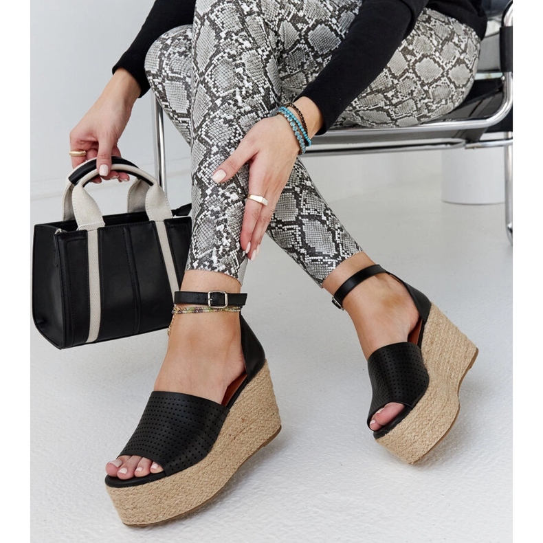 Black Nives wedge espadrillit musta 1