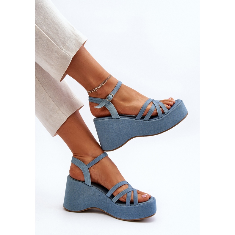 Blue Oporia Platform ja Wedge Sandaalit sininen 2