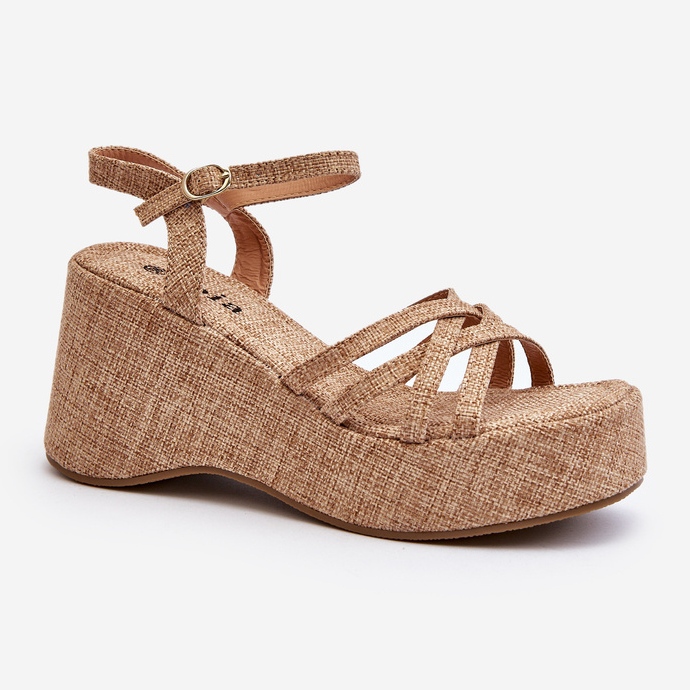 Beige Platform ja Wedge Sandals Oporia 2