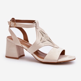 Beige matalakorkoiset sandaalit Eleriva 1