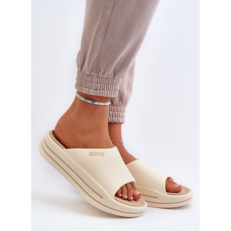 Naisten varvastossut Big Star Platformilla NN274A034 Beige 2