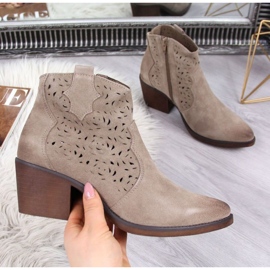 Harjakatkoiset nahkaiset cowboysaappaat S.Barski W OLI32C, beige 1