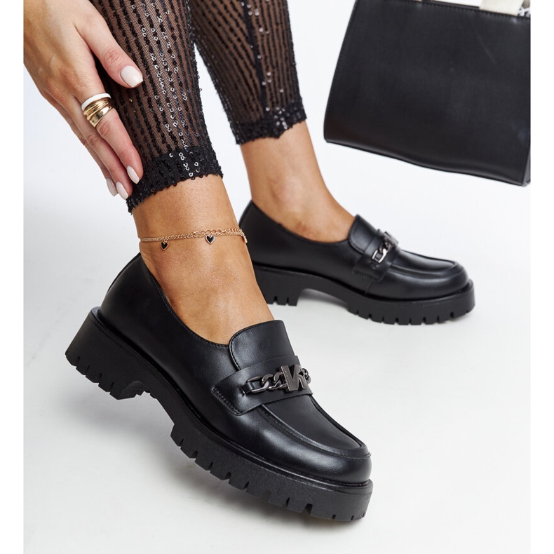 Vincezan mustat mokasiinit nahkaverhoilulla 1