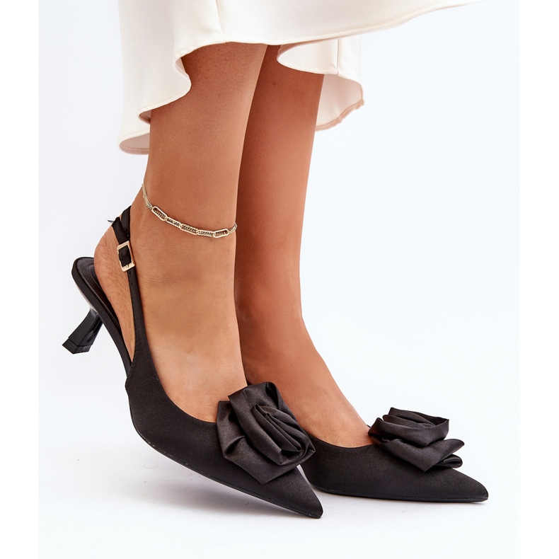 Mustat Ozena-korkokengät koristeella 2