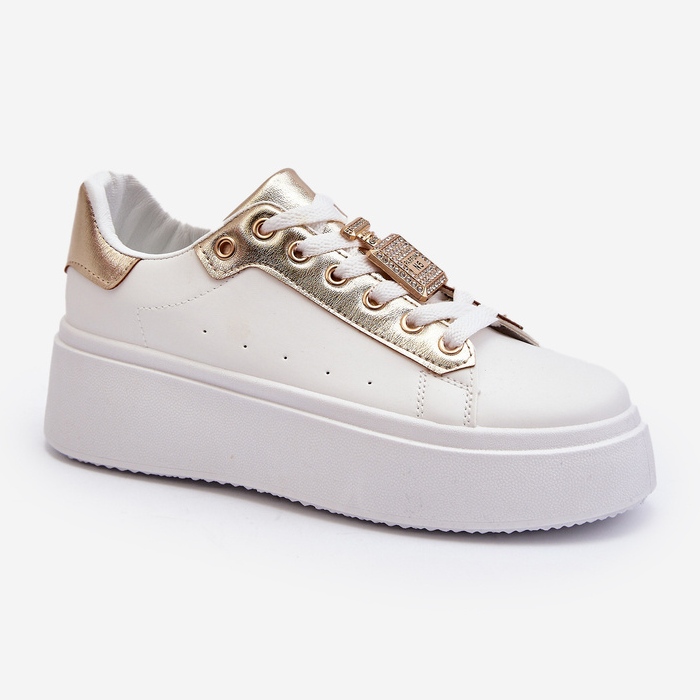 Valkoiset naisten tennarit, joissa on koristelu Celedria valkoinen 2