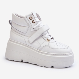 Zazoo 3450 naisten nahkalenkkarit, valkoiset valkoinen 1