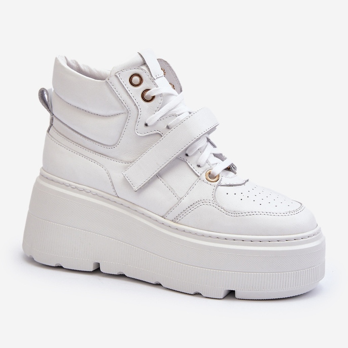 Zazoo 3450 naisten nahkalenkkarit, valkoiset valkoinen 1