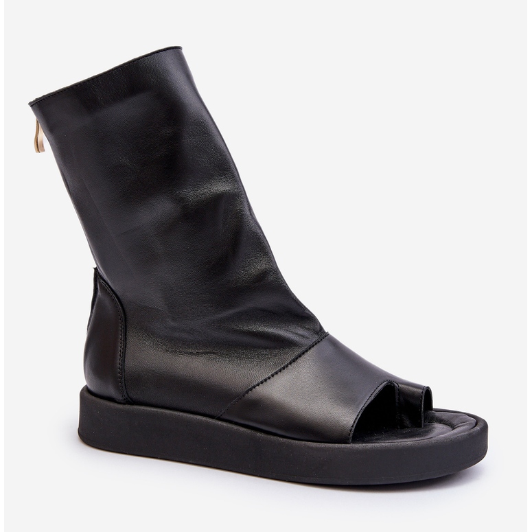 Zazoo 3441 Naisten Nahkasandaalit Musta Päällinen 1