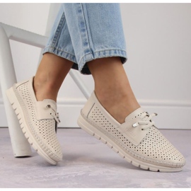 Vinceza W JAN273A beige nahkaiset harjakattoiset kengät 2