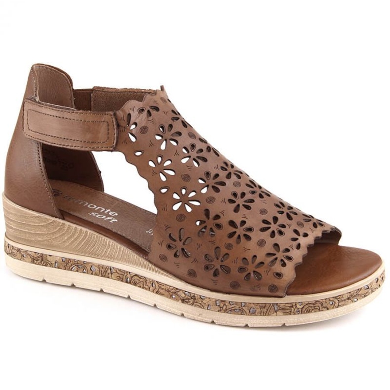 Rieker Mukavat nahkaiset sandaalit Remonte W RKR655 ruskea 1