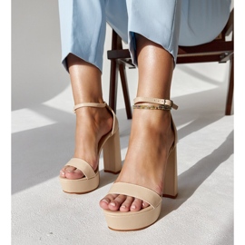 Sille beige korkokengät sandaalit 1