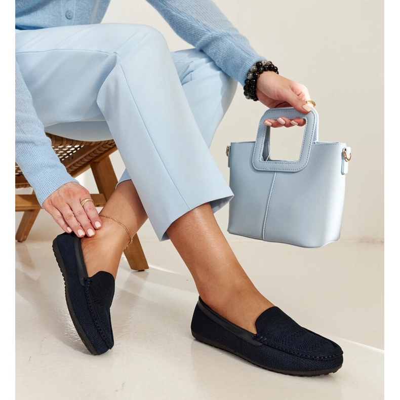 Fiammettan tummansiniset kangasmokasiinit sininen 1