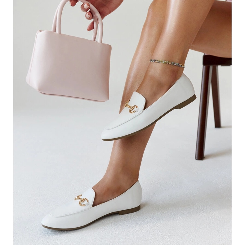 Erminian valkoiset solki-mokkasiinit valkoinen 1