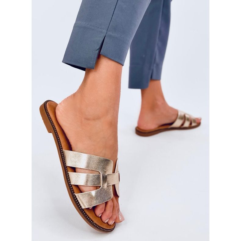 Naisten Charnes Gold -varvastossut kultainen 2