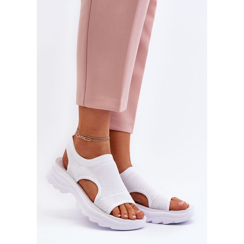 Naisten urheilusandaalit, joissa paksu pohja, valkoinen Deinaleia 1