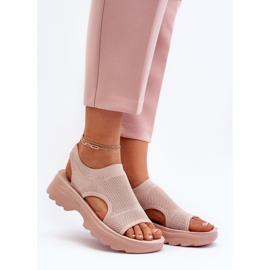 Naisten urheilusandaalit paksulla pohjalla, vaaleanpunainen Deinaleia 1