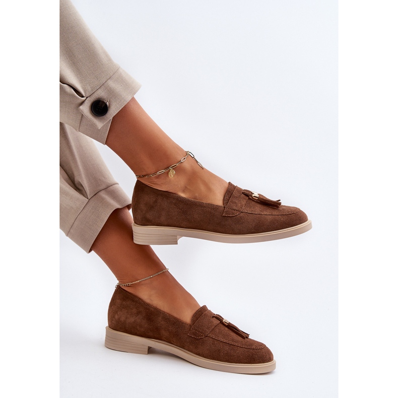 Zazoo 3420 Naisten mokkanahkahousut, tasakorkoiset, ruskea 1