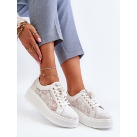 S.Barski Lace naisten pitsi-lenkkarit alustalla S. Barski Hy51-059 White valkoinen 1