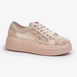 S.Barski Pitsi naisten pitsi -lenkkarit alustalla S. Barski hy51 beige 1