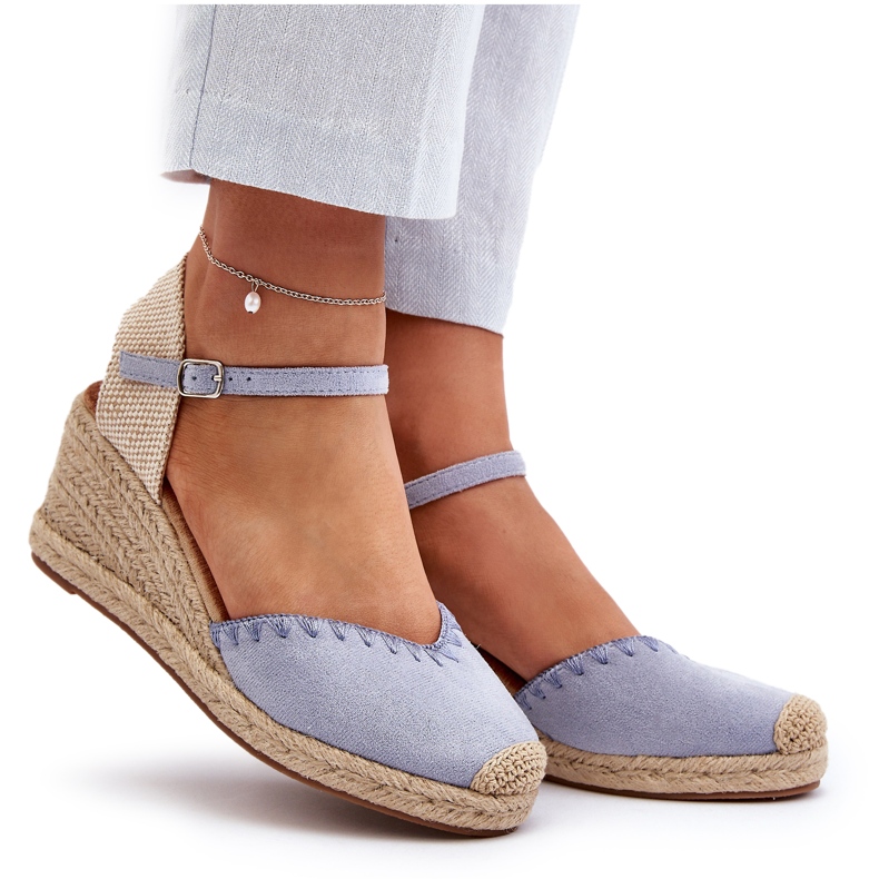 Joia Siniset Raylin Suede Espadrille Wedge -sandaalit, joissa on punos sininen 4