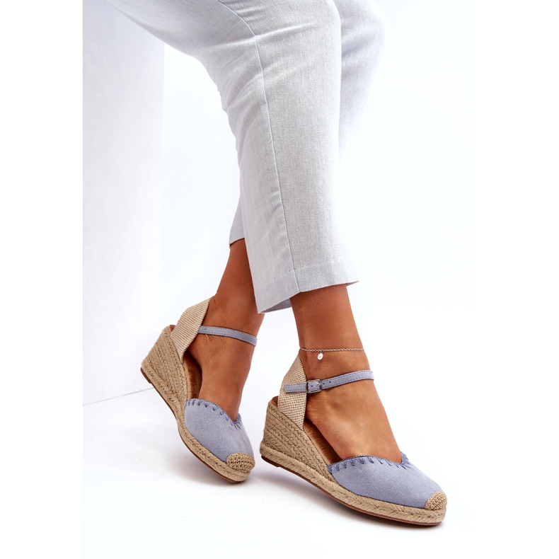 Joia Siniset Raylin Suede Espadrille Wedge -sandaalit, joissa on punos sininen 3