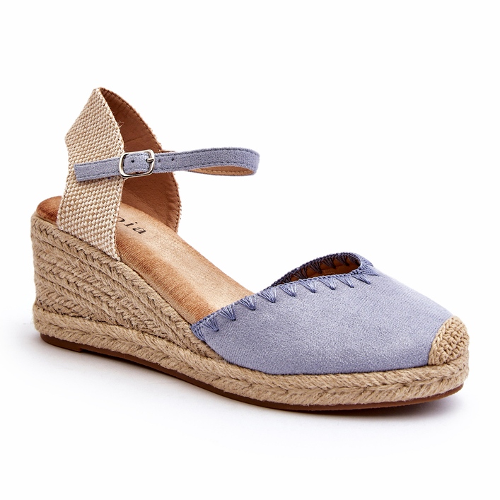 Joia Siniset Raylin Suede Espadrille Wedge -sandaalit, joissa on punos sininen 1