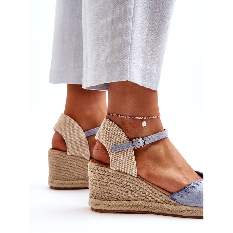 Joia Siniset Raylin Suede Espadrille Wedge -sandaalit, joissa on punos sininen 2