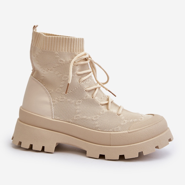 Naisten Slip-On-saappaat Vaalea beige Solime 2