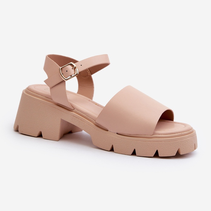 Naisten paksut korkokengät Nude Dottiassa beige 2