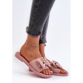 Naisten varvastossut rusetilla, vaaleanpunainen Arsicada 2