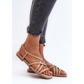 Big Star naisten litteät sandaalit NN274012 beige 2