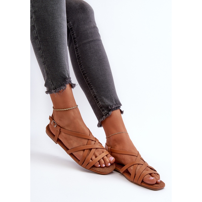 Big Star naisten litteät sandaalit NN274013 Camel ruskea 1