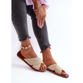 Naisten litteät tossut Big Star NN274078 beige 1