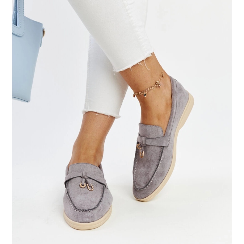 Fioranon harmaat mokasiinit metalliriipuksella 2