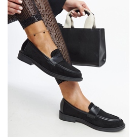 Mustat mokkanahkaiset Floretta-loaferit 1