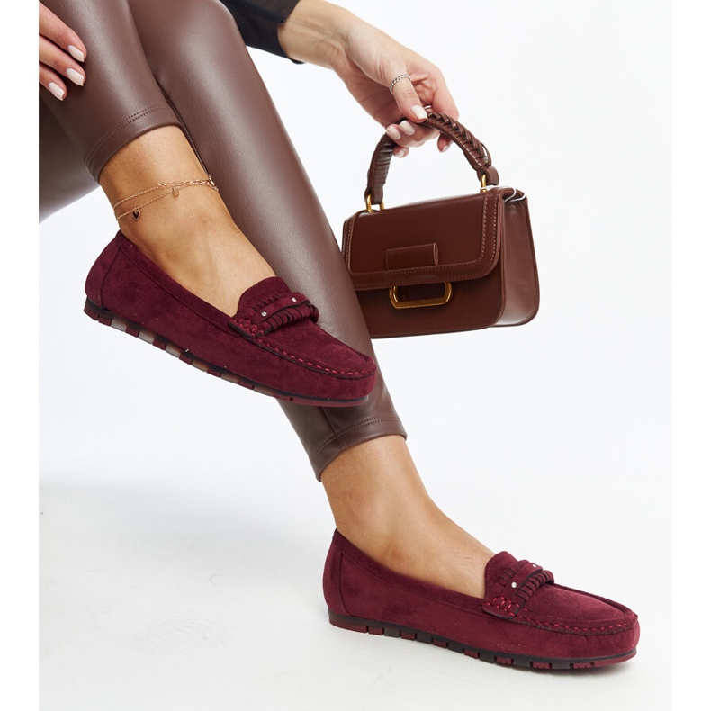 Widaadin viininpunaiset mokasiinit koristeellisella hihnalla punainen 1