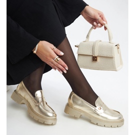 Kultaiset Eco-nahkaiset mokasiinit Mladenka kultainen 1