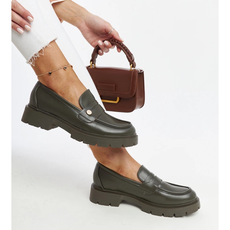 Tummanvihreät Eco-nahkaiset mokasiinit Mladenka 1